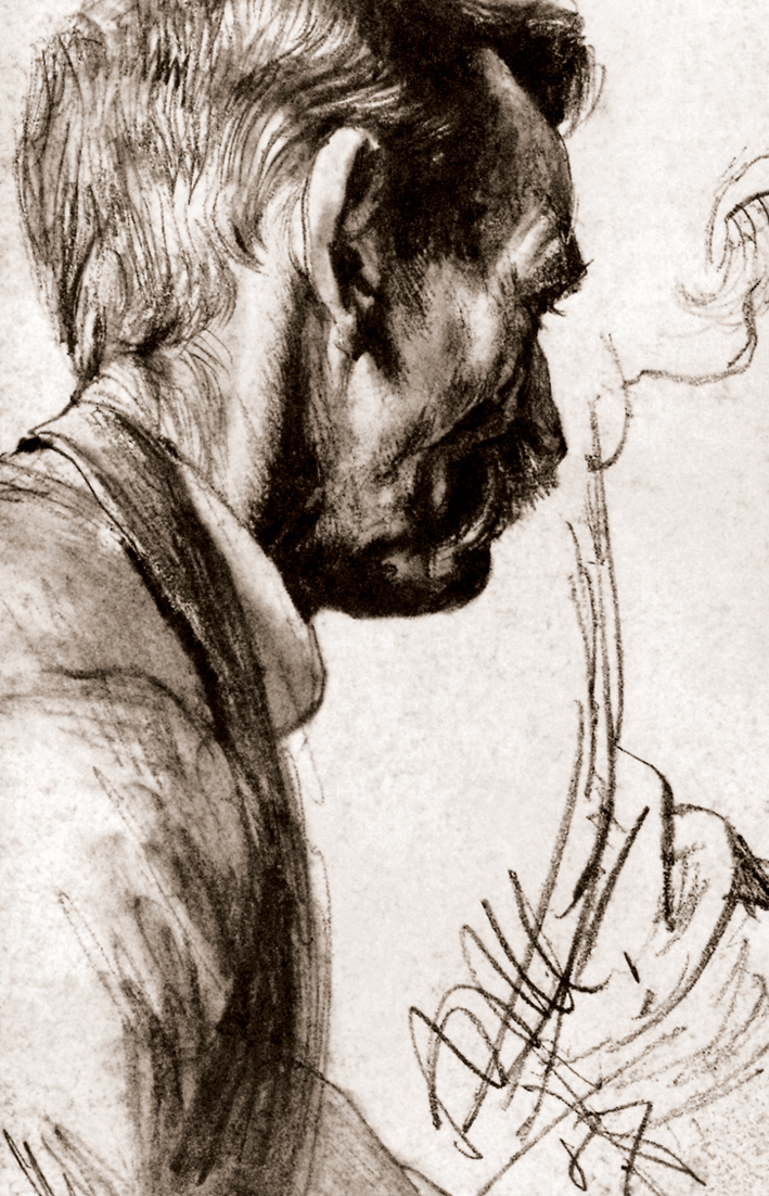  Adolpyh Von Menzel —— 男人侧面肖像